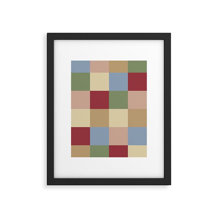 Bold Vintage Checks Pattern - Large XXI Framed Art Print Gallery Image 1