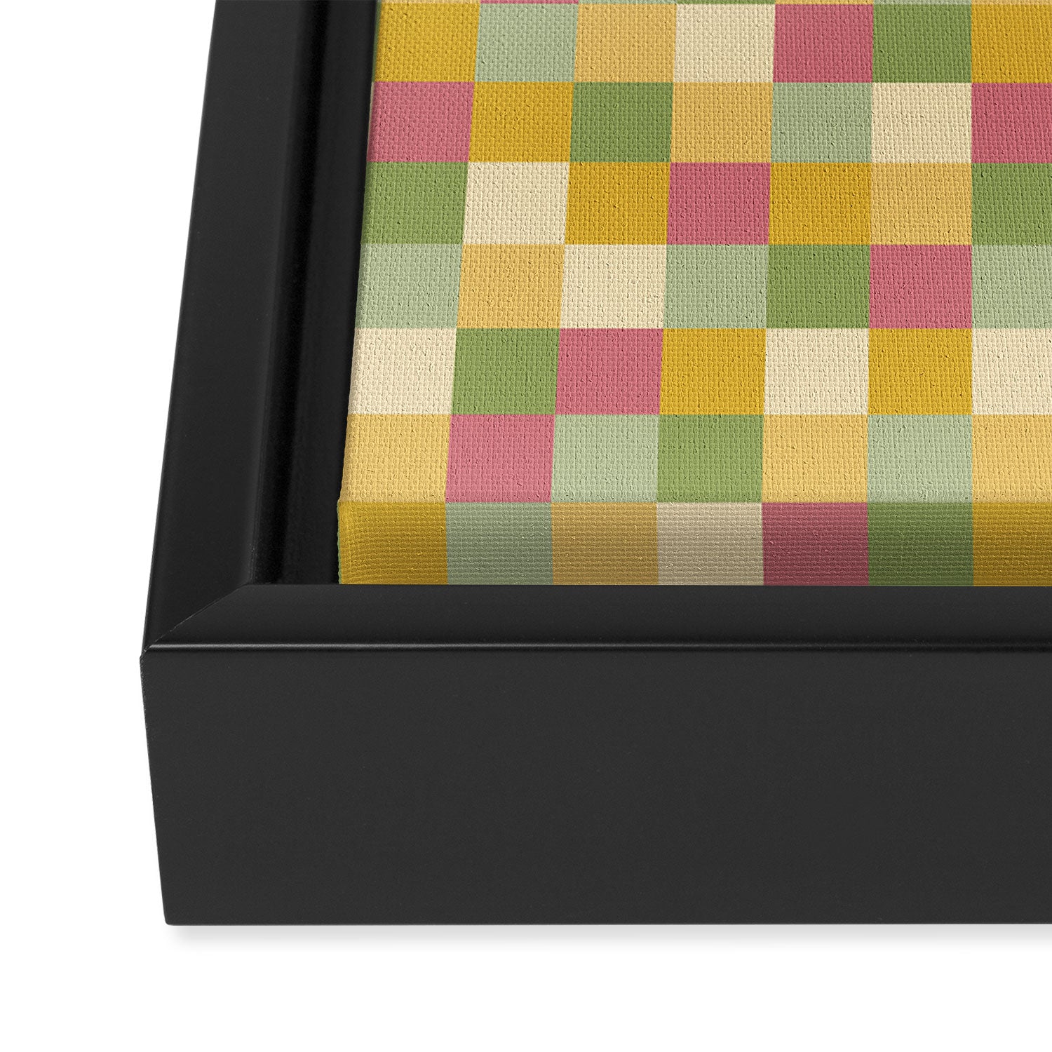  Bold Vintage Checks Pattern - Small XIX Framed Canvas Print Gallery Image 3