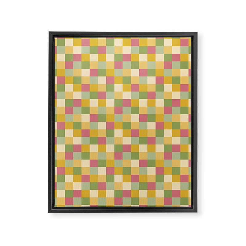  Bold Vintage Checks Pattern - Small XIX Framed Canvas Print Gallery Image 8