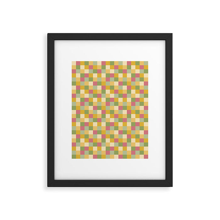  Bold Vintage Checks Pattern - Small XIX Framed Art Print Gallery Image 1