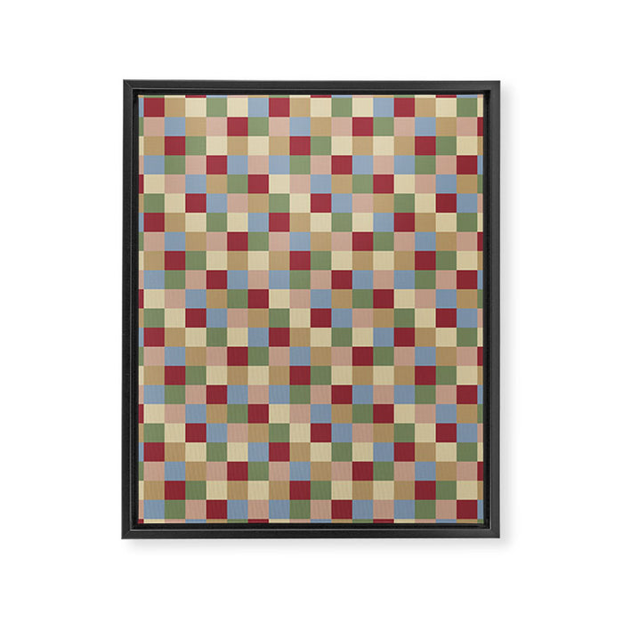 Bold Vintage Checks Pattern - Small XXI Framed Canvas Print Gallery Image 1