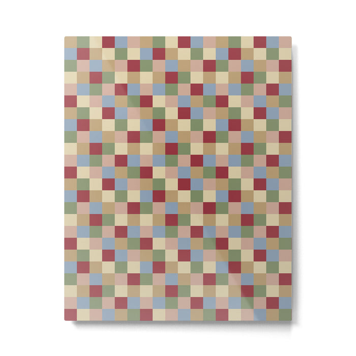 Bold Vintage Checks Pattern - Small XXI Metal Print Gallery Image 1
