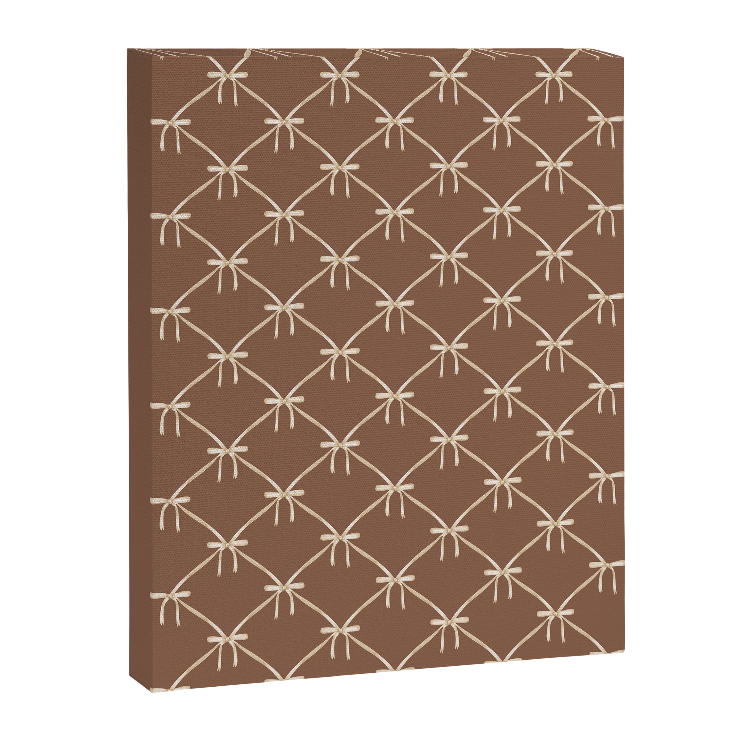 Bows and Ribbons Pattern LXII Coffee Creme Canvas Print Gallery Image 8