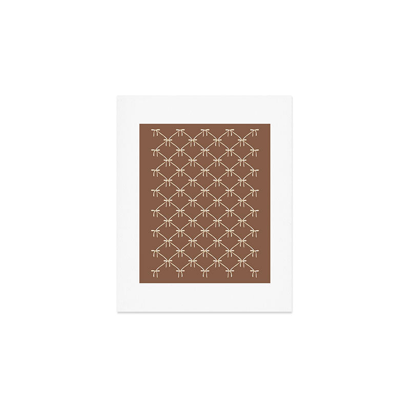 Bows and Ribbons Pattern LXII Coffee Creme Art Print Gallery Image 1