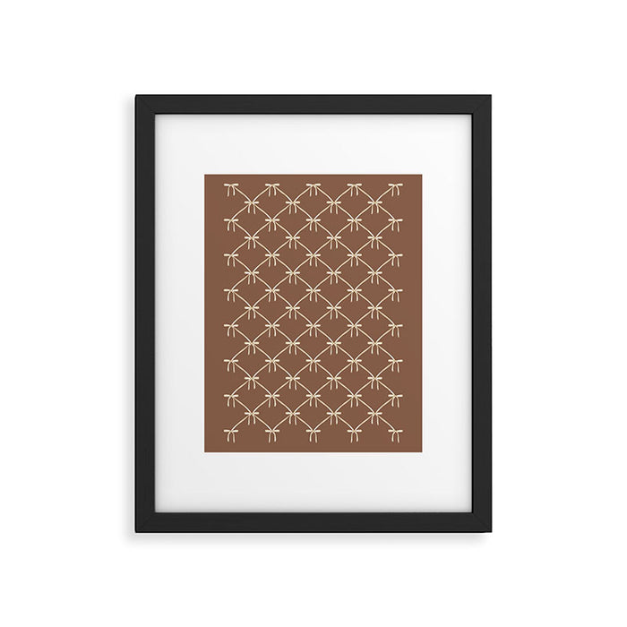 Bows and Ribbons Pattern LXII Coffee Creme Framed Art Print Gallery Image 1
