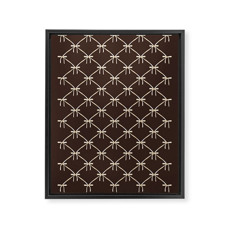 Bows and Ribbons Pattern LXIII Mocha Brown Framed Canvas Print Gallery Image 8