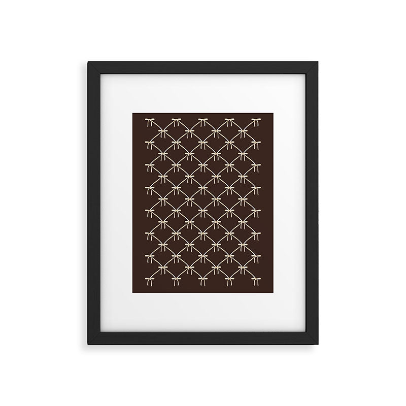 Bows and Ribbons Pattern LXIII Mocha Brown Framed Art Print Gallery Image 6