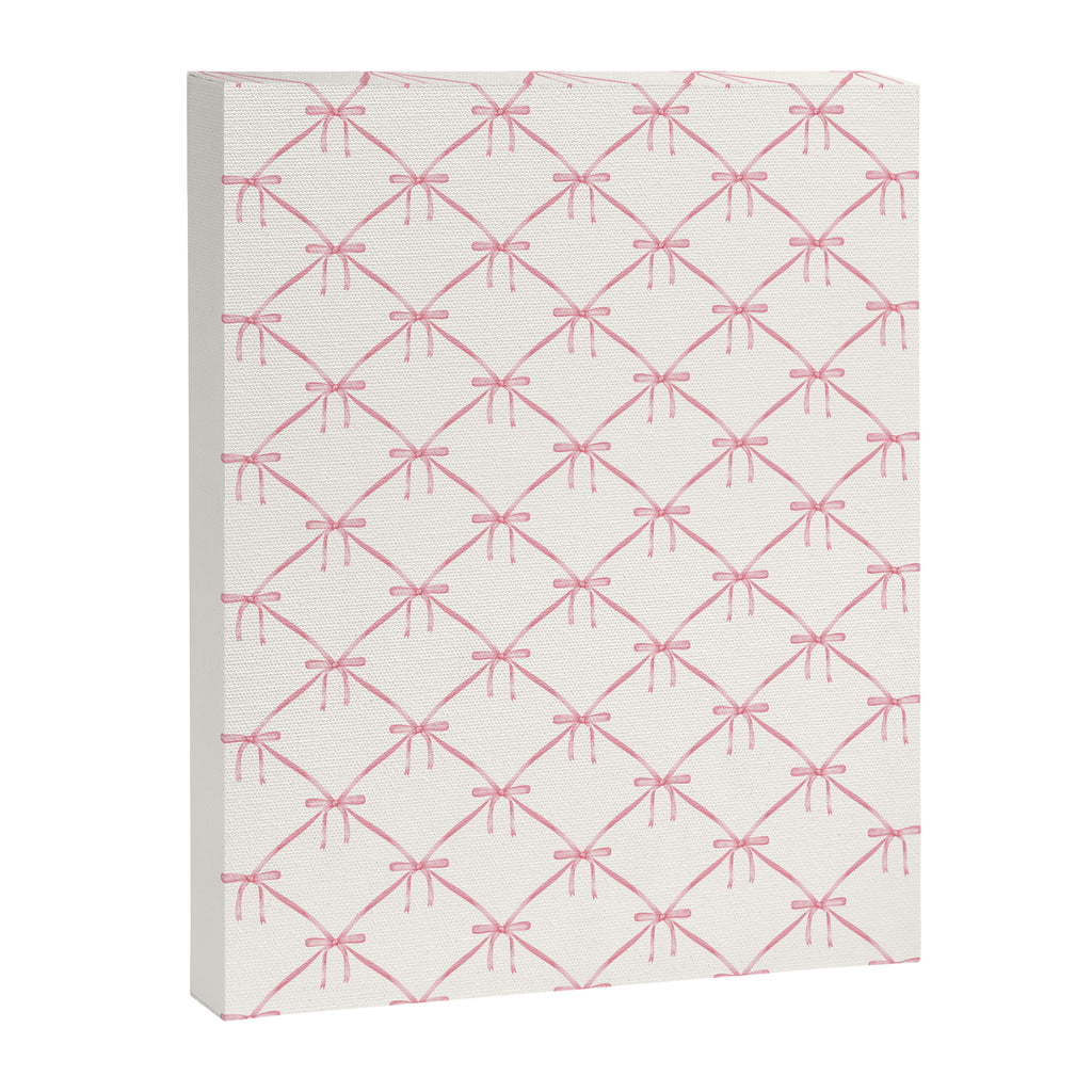 Bows & Ribbons Pattern I Pastel Pink Canvas Print Gallery Image 8