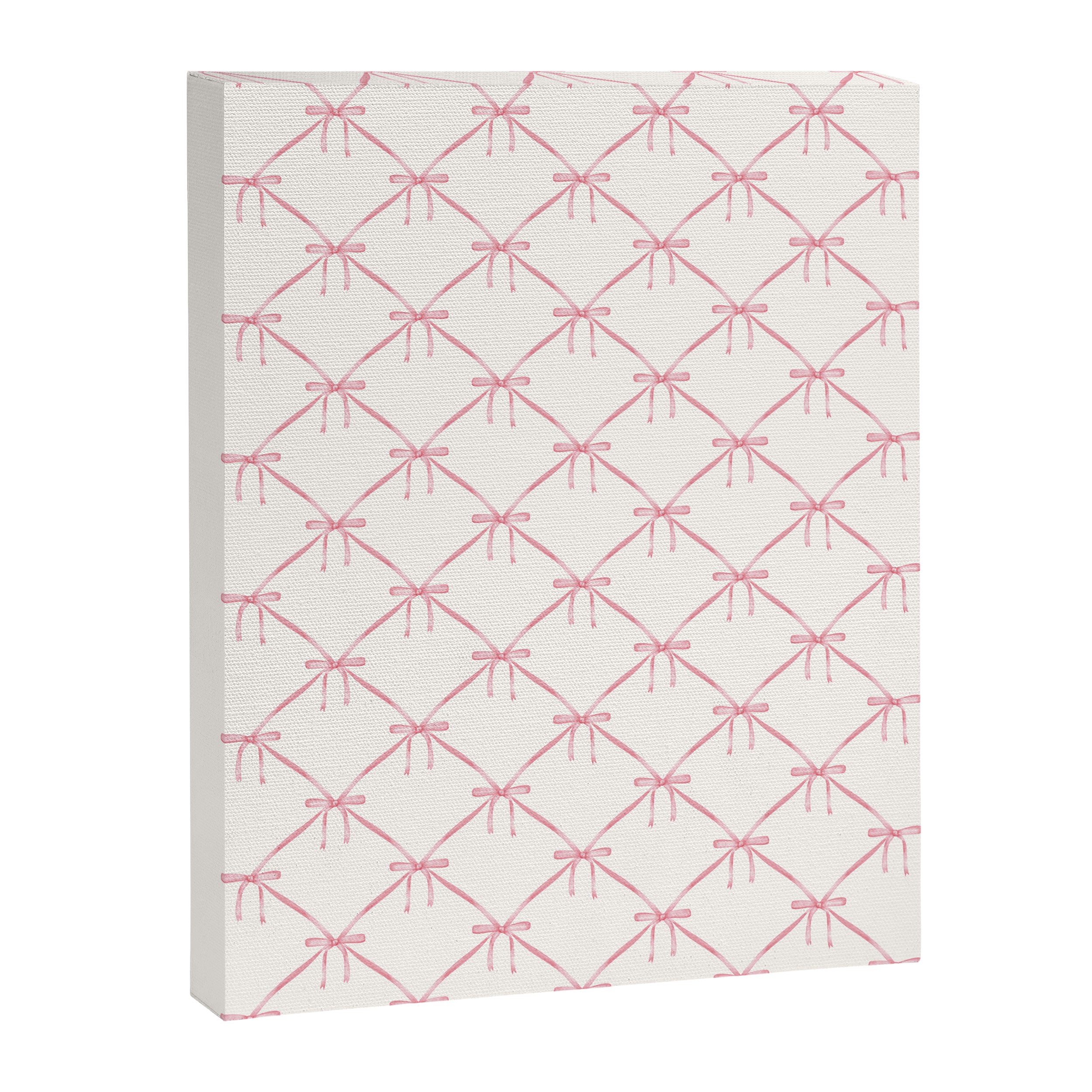Bows & Ribbons Pattern I Pastel Pink Canvas Print Gallery Image 8