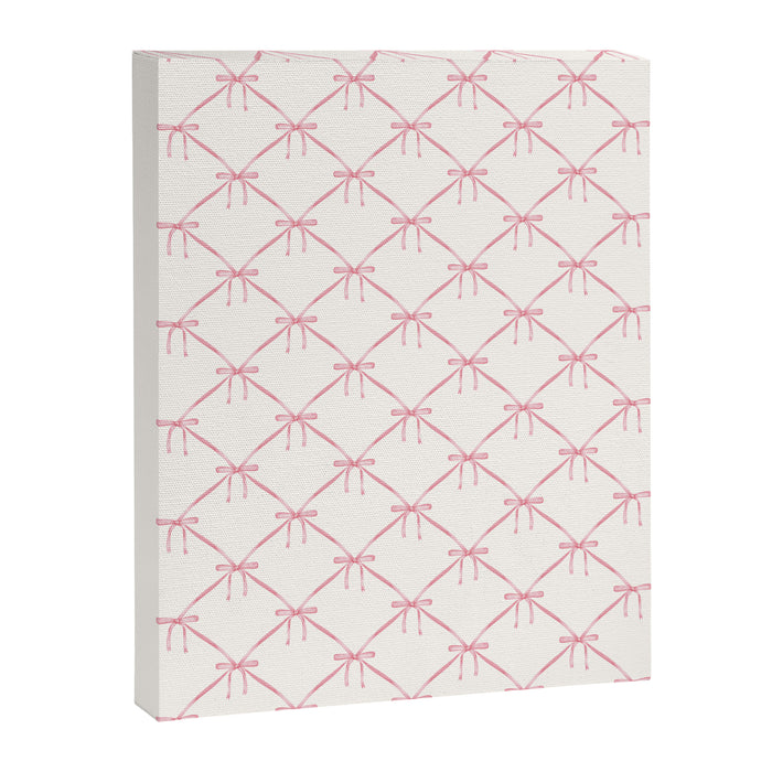 Bows & Ribbons Pattern I Pastel Pink Canvas Print Gallery Image 1