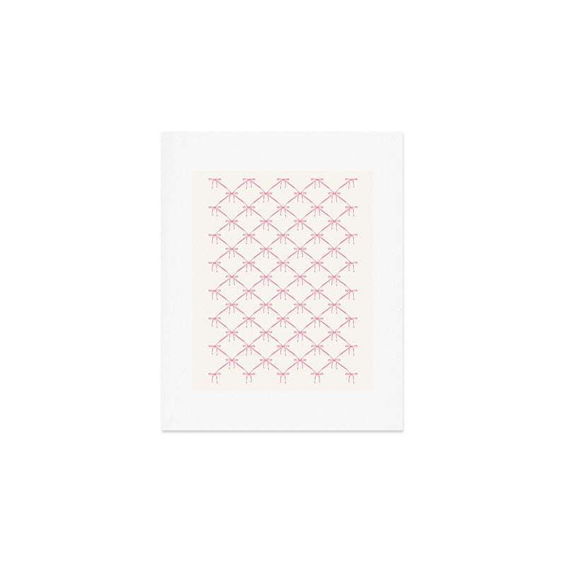 Bows & Ribbons Pattern I Pastel Pink Art Print Gallery Image 1