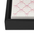 Bows & Ribbons Pattern I Pastel Pink Framed Canvas Print Gallery Image 3
