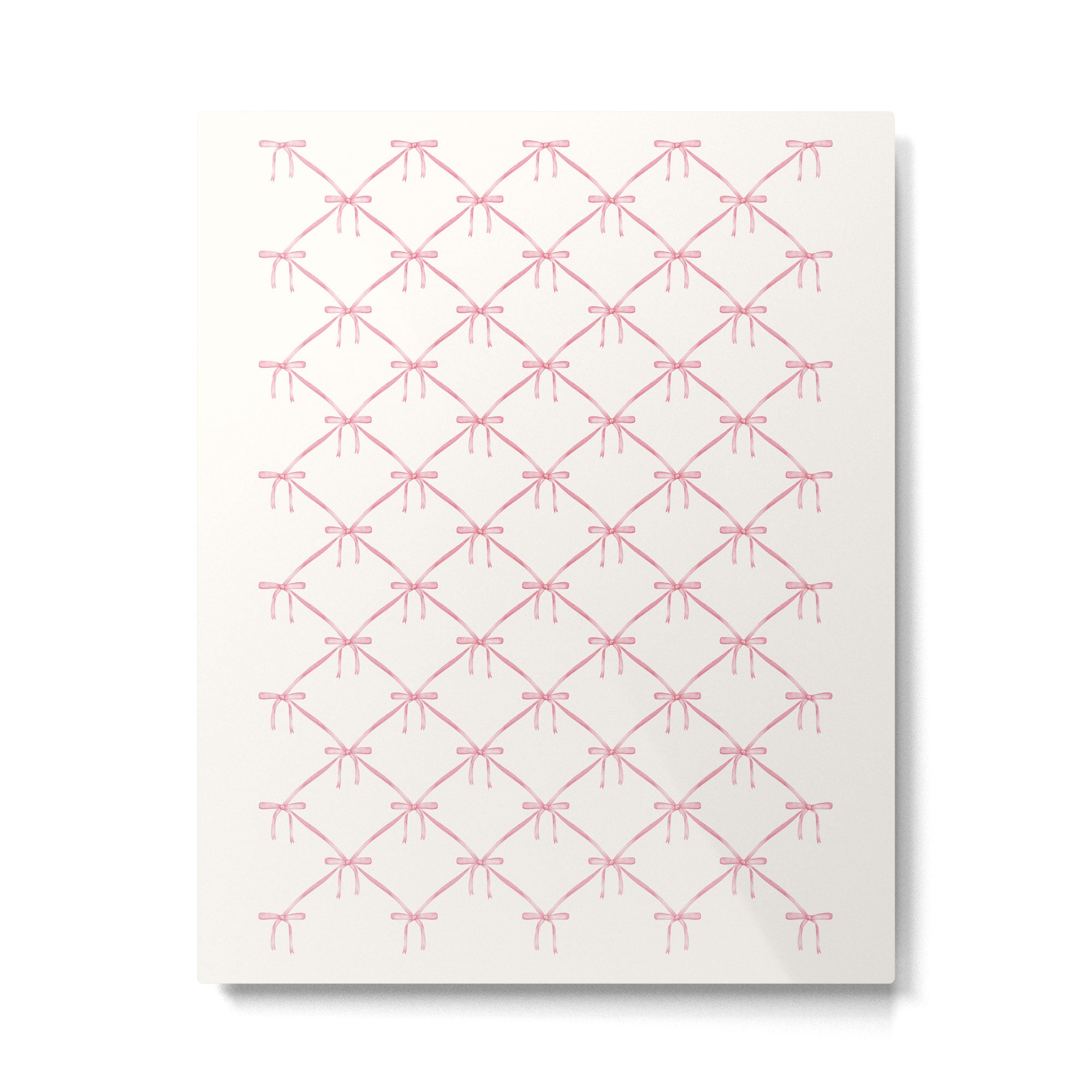 Bows & Ribbons Pattern I Pastel Pink Metal Print Gallery Image 6