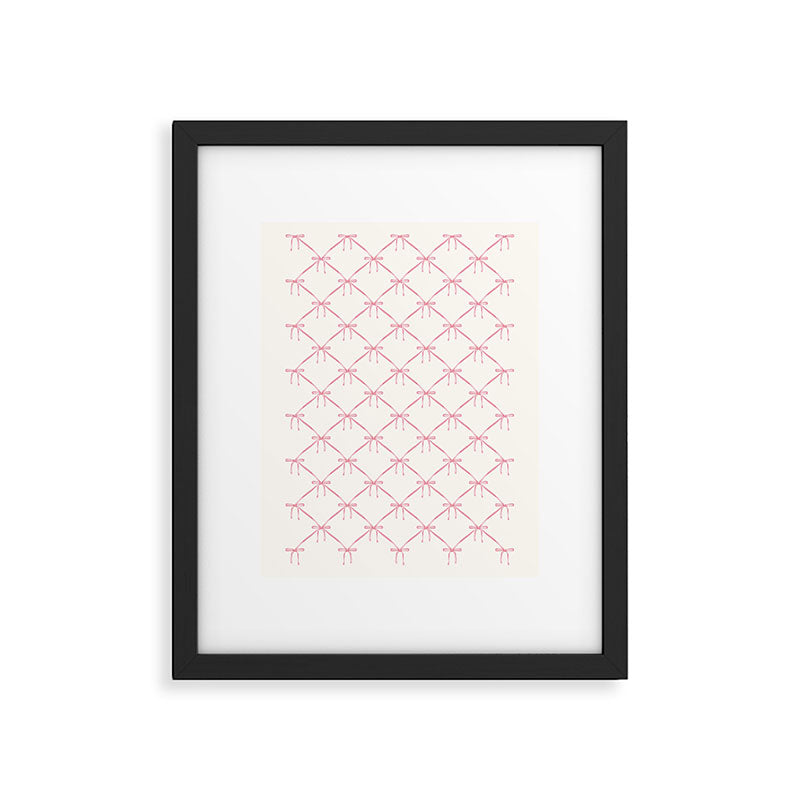 Bows & Ribbons Pattern I Pastel Pink Framed Art Print Gallery Image 6