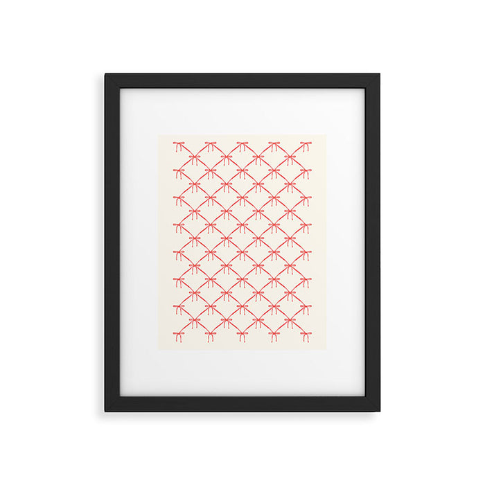 Bows & Ribbons Pattern II Red Framed Art Print Gallery Image 1