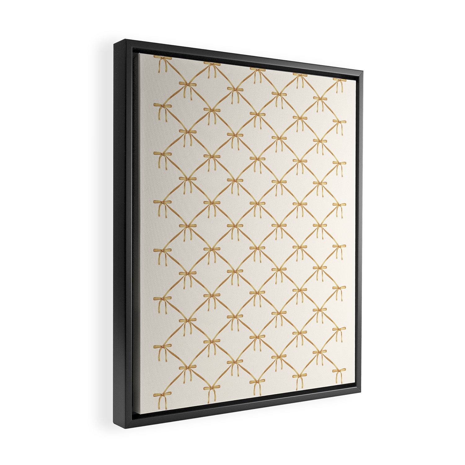 Bows & Ribbons Pattern III Neutral Framed Canvas Print Gallery Image 2