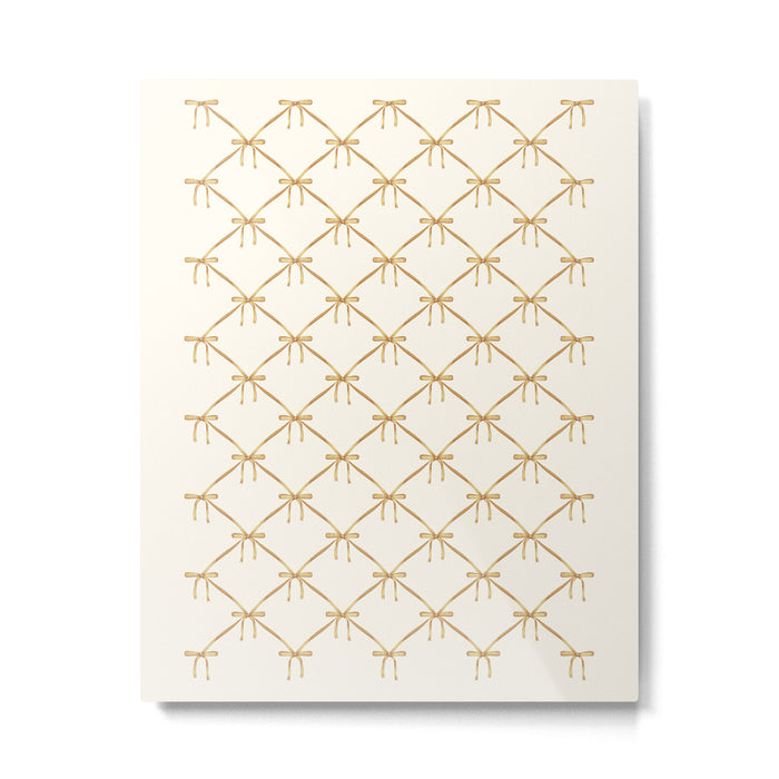 Bows & Ribbons Pattern III Neutral Metal Print Gallery Image 1