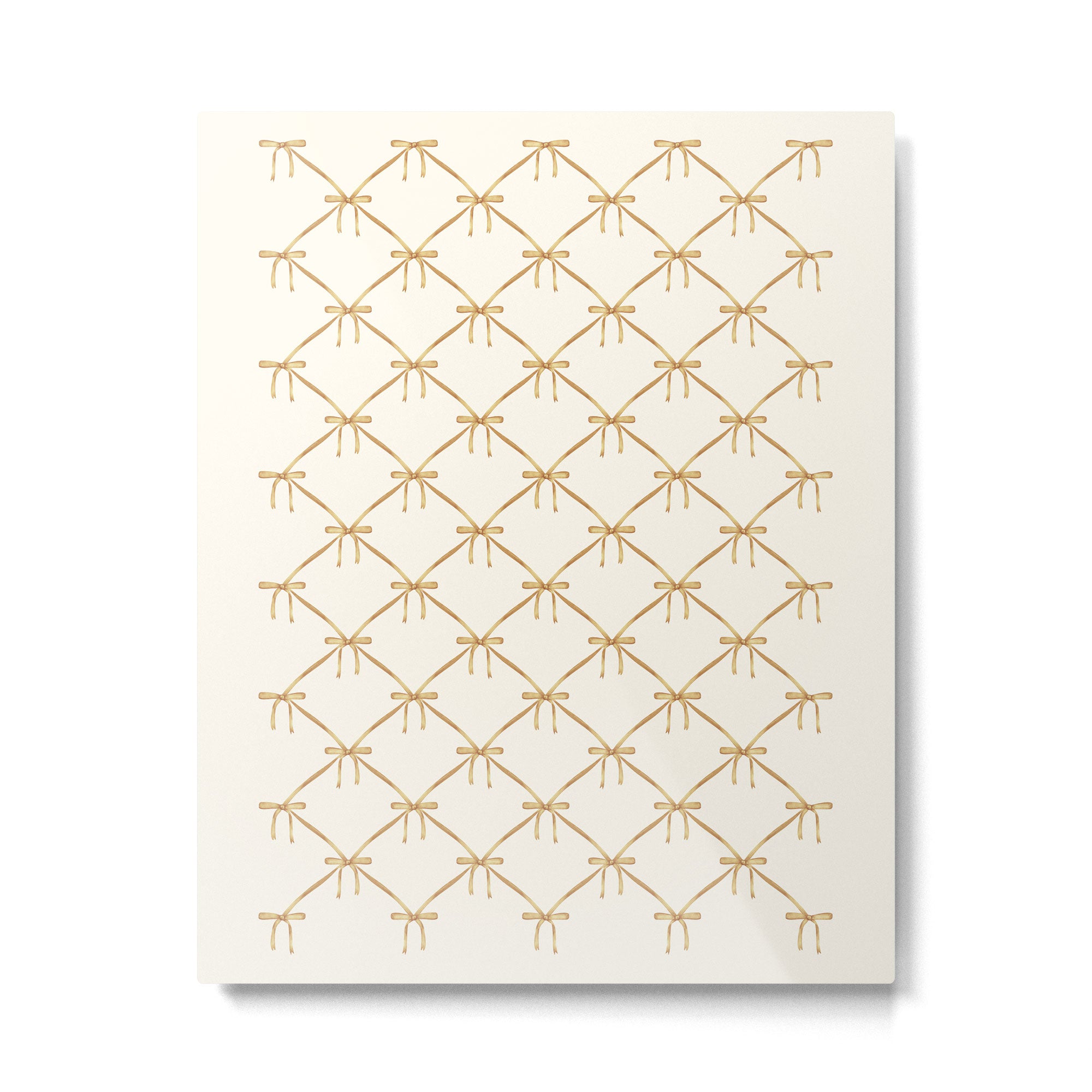 Bows & Ribbons Pattern III Neutral Metal Print Gallery Image 6