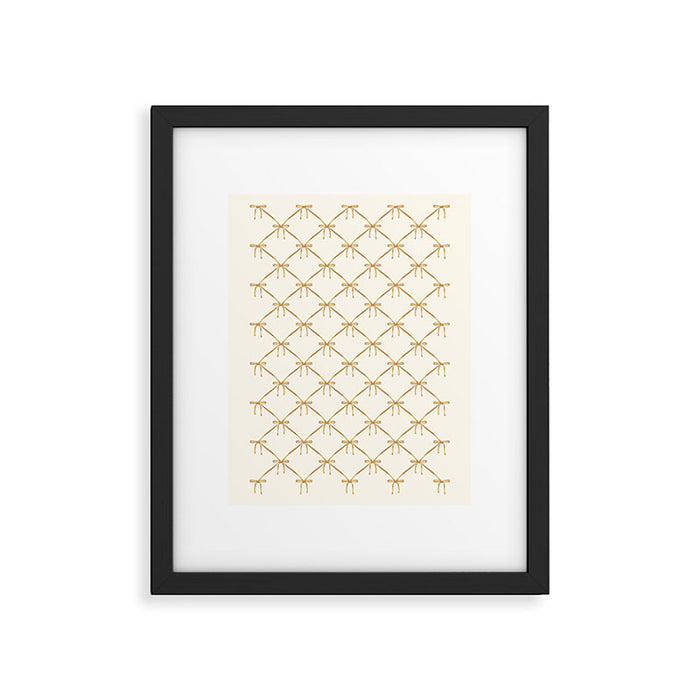 Bows & Ribbons Pattern III Neutral Framed Art Print Gallery Image 1