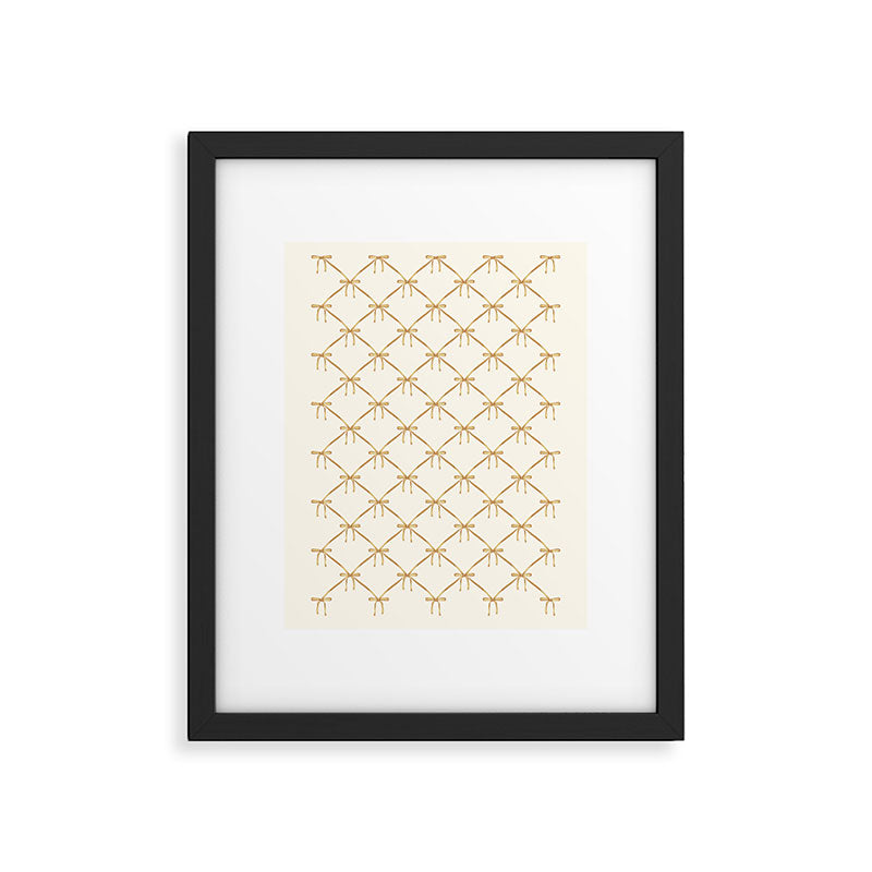 Bows & Ribbons Pattern III Neutral Framed Art Print Gallery Image 6