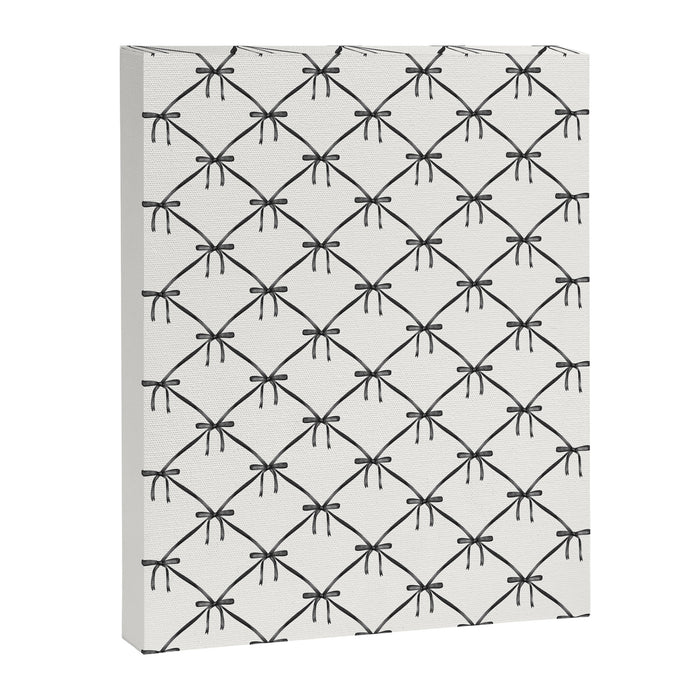 Bows & Ribbons Pattern IV Black and White Canvas Print Gallery Image 1