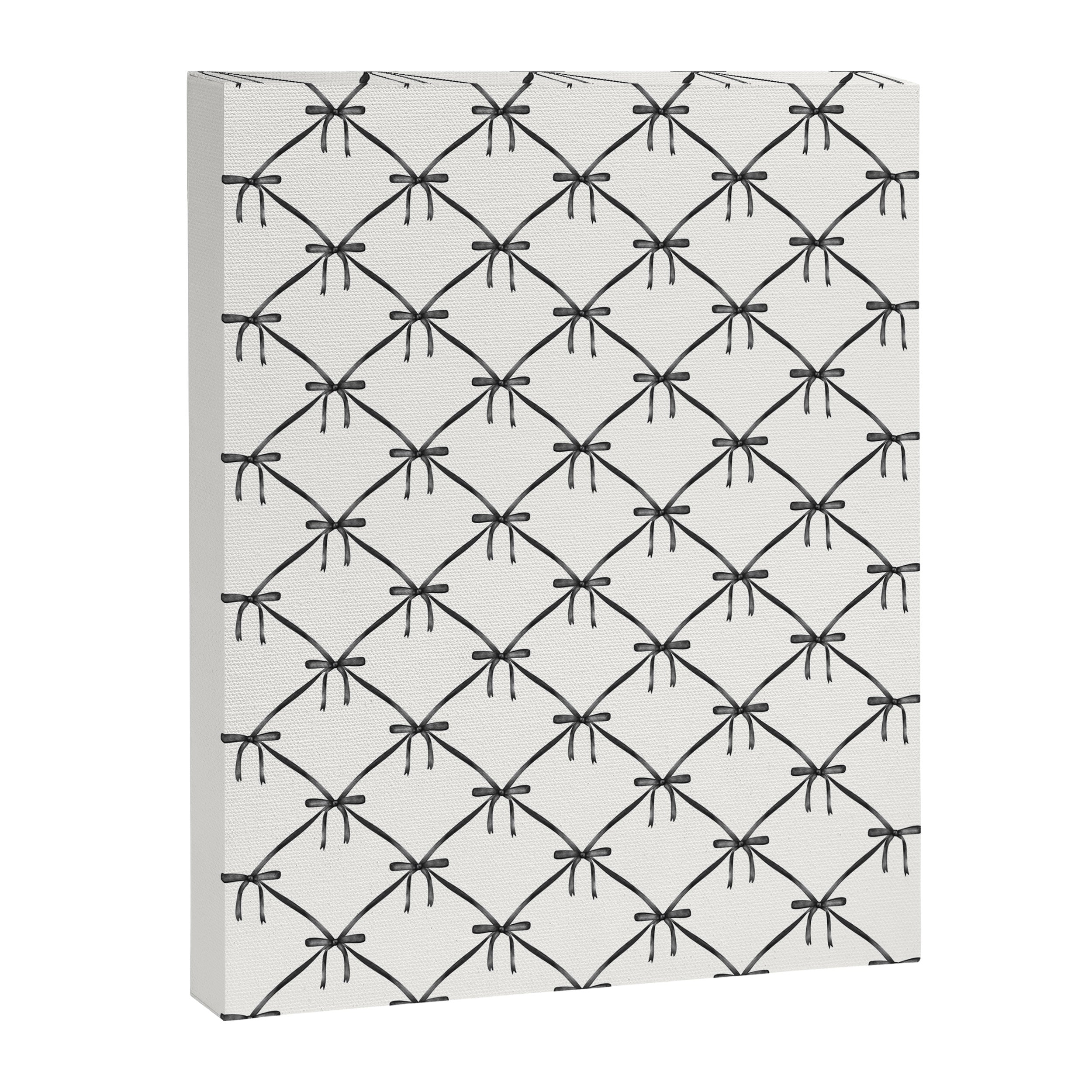 Bows & Ribbons Pattern IV Black and White Canvas Print Gallery Image 8