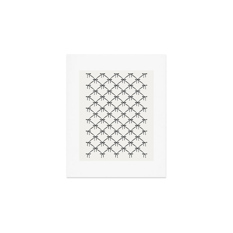 Bows & Ribbons Pattern IV Black and White Art Print Gallery Image 1