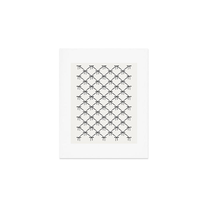 Bows & Ribbons Pattern IV Black and White Art Print Gallery Image 1