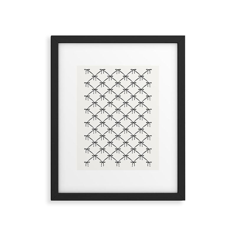 Bows & Ribbons Pattern IV Black and White Framed Art Print Gallery Image 6