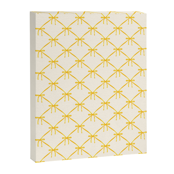 Bows & Ribbons Pattern IX Yellow Canvas Print Gallery Image 1