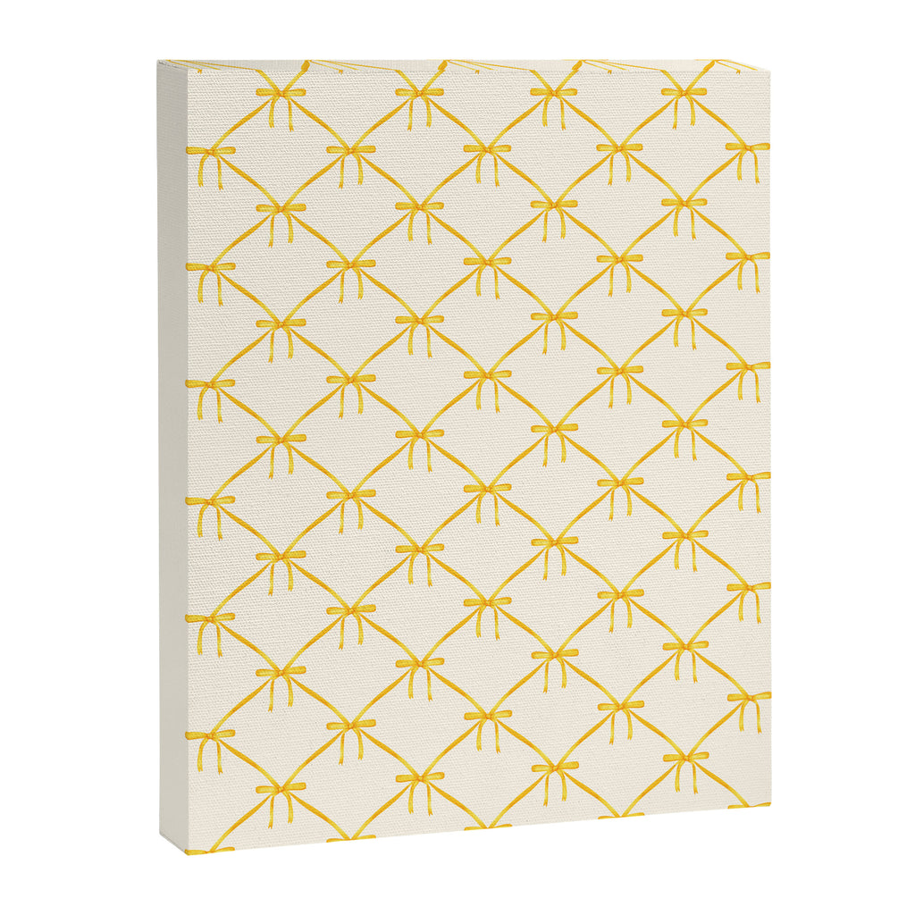 Bows & Ribbons Pattern IX Yellow Canvas Print Gallery Image 8