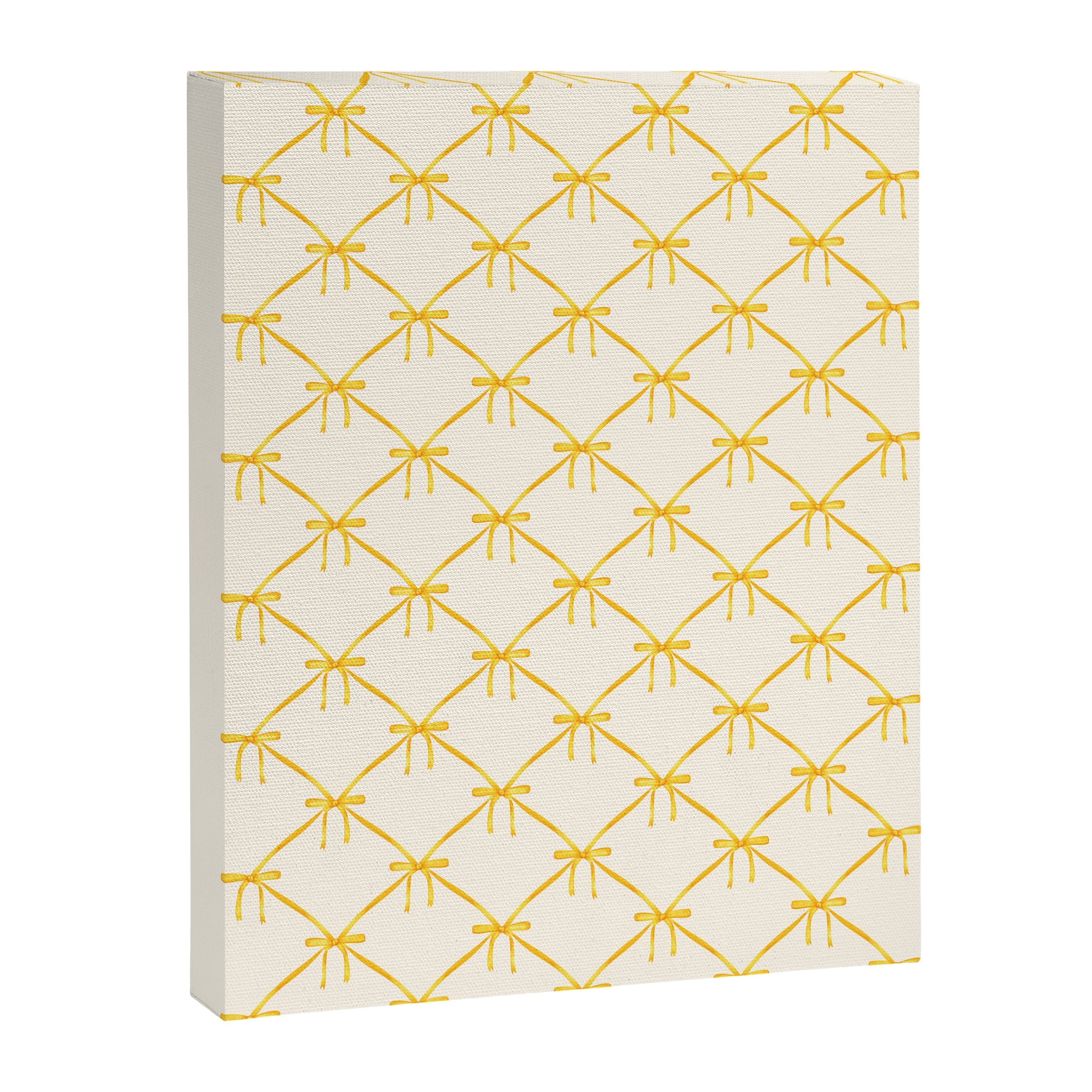 Bows & Ribbons Pattern IX Yellow Canvas Print Gallery Image 8