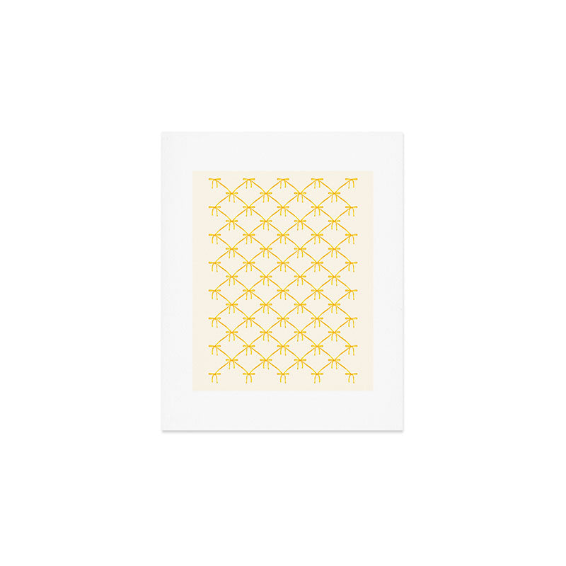 Bows & Ribbons Pattern IX Yellow Art Print Gallery Image 1