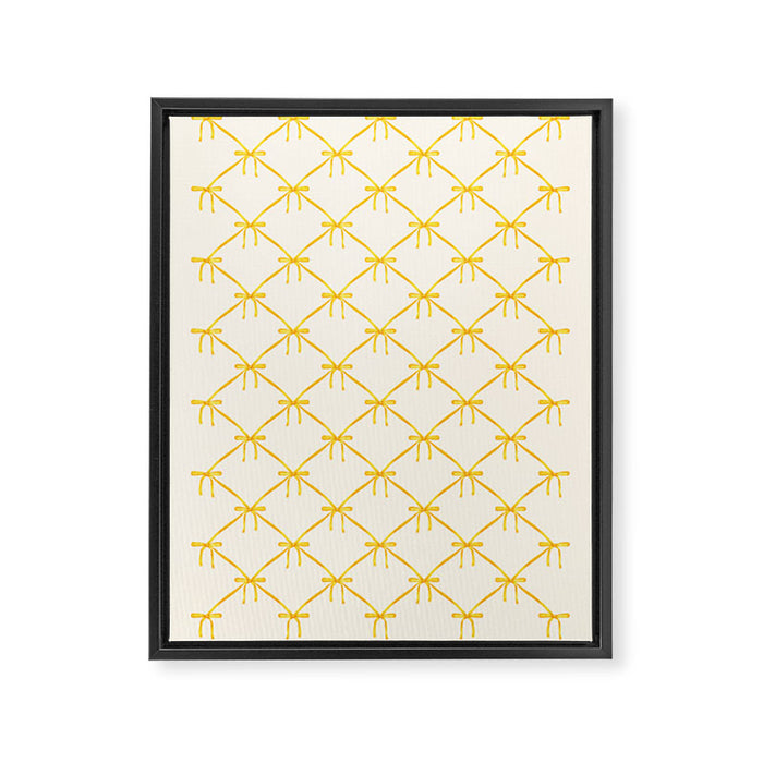 Bows & Ribbons Pattern IX Yellow Framed Canvas Print Gallery Image 1
