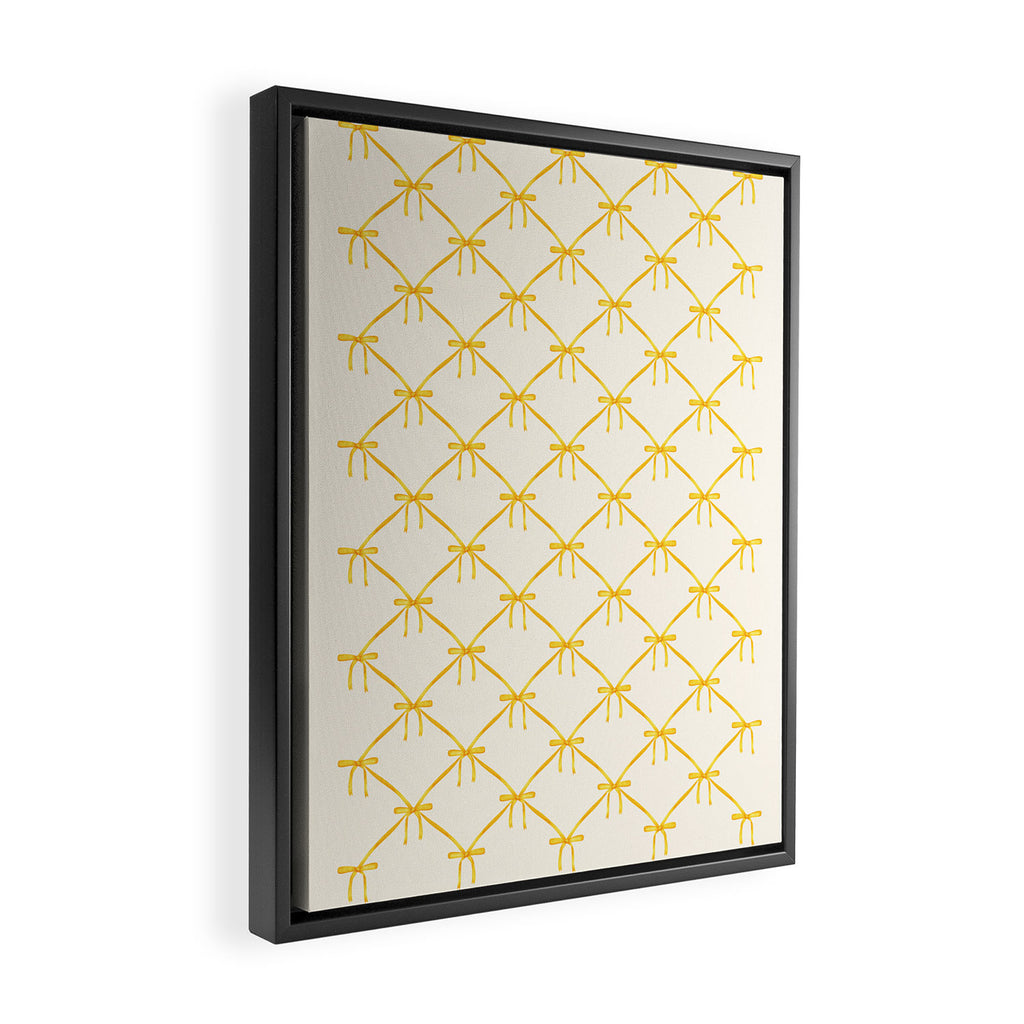 Bows & Ribbons Pattern IX Yellow Framed Canvas Print Gallery Image 2