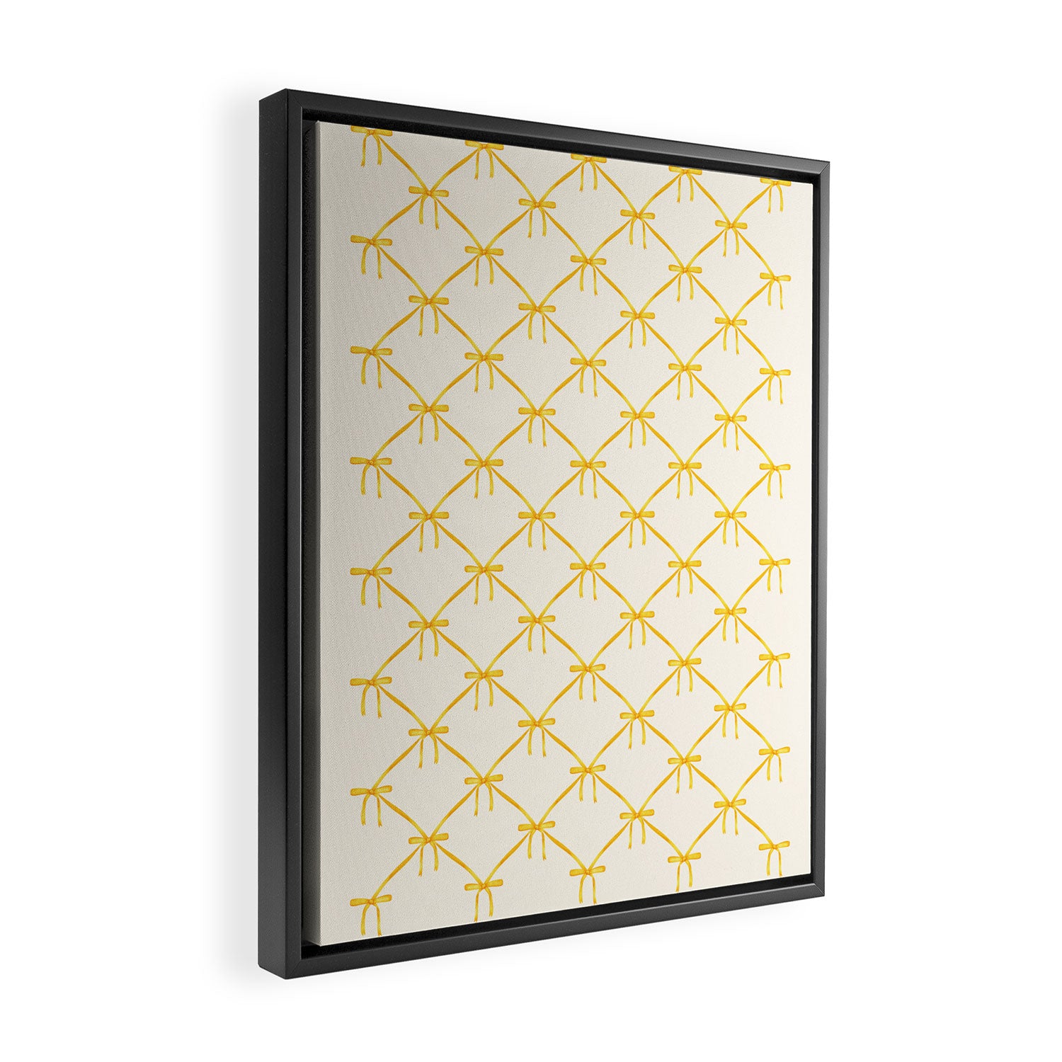 Bows & Ribbons Pattern IX Yellow Framed Canvas Print Gallery Image 2