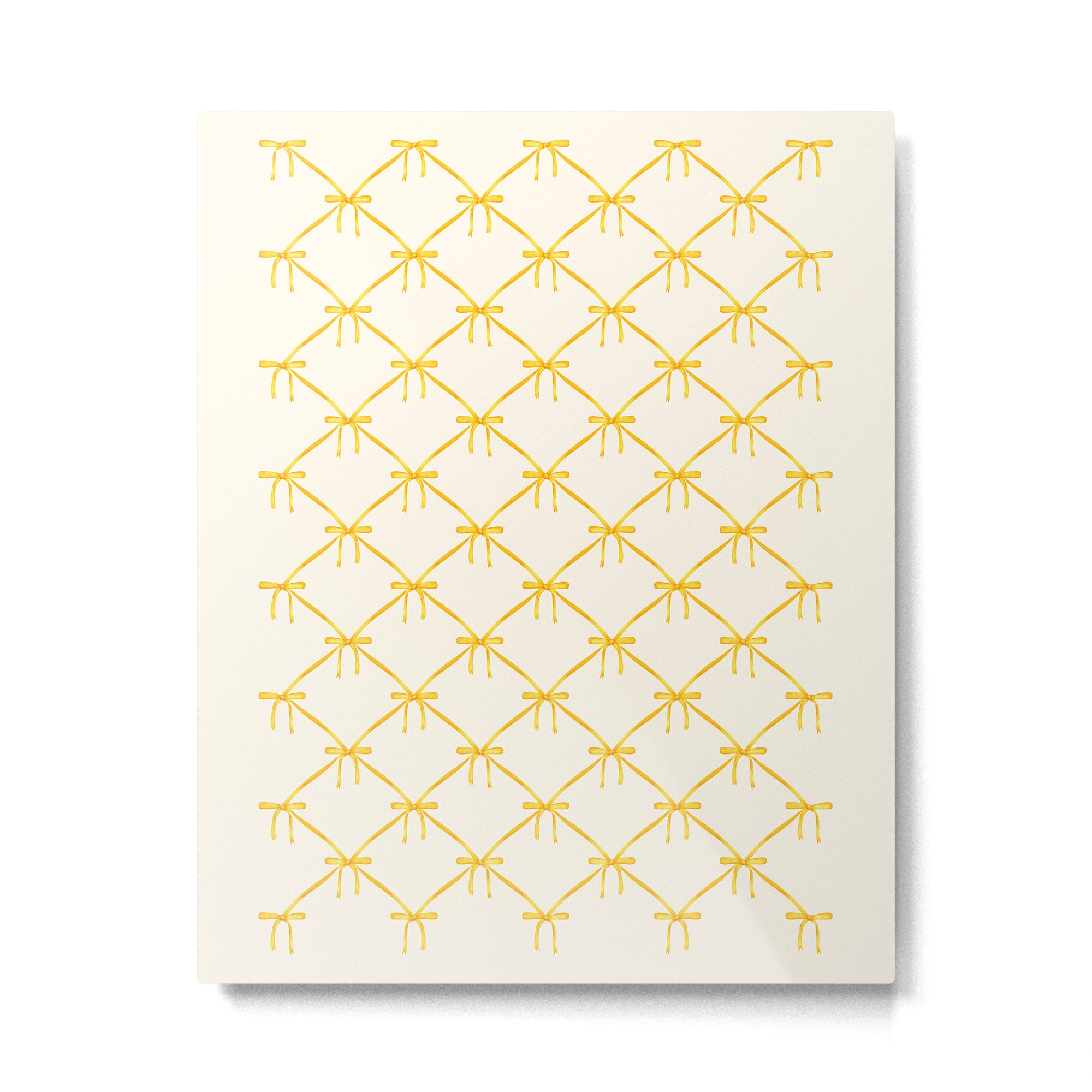 Bows & Ribbons Pattern IX Yellow Metal Print Gallery Image 6
