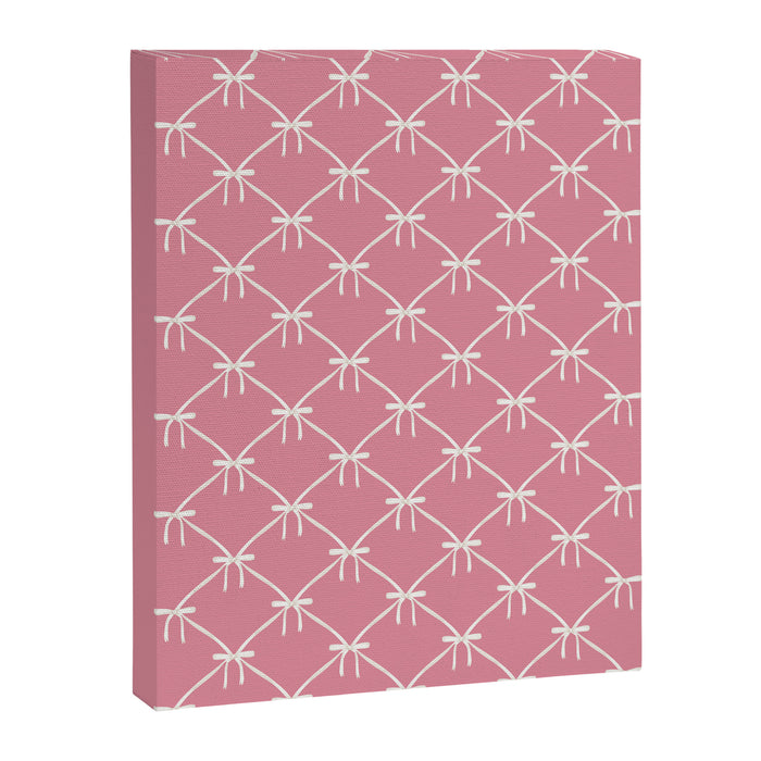 Bows & Ribbons Pattern LI 90s Bubblegum Pink Canvas Print Gallery Image 1