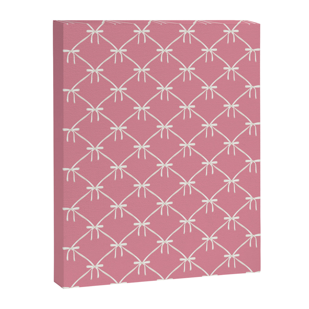 Bows & Ribbons Pattern LI 90s Bubblegum Pink Canvas Print Gallery Image 8