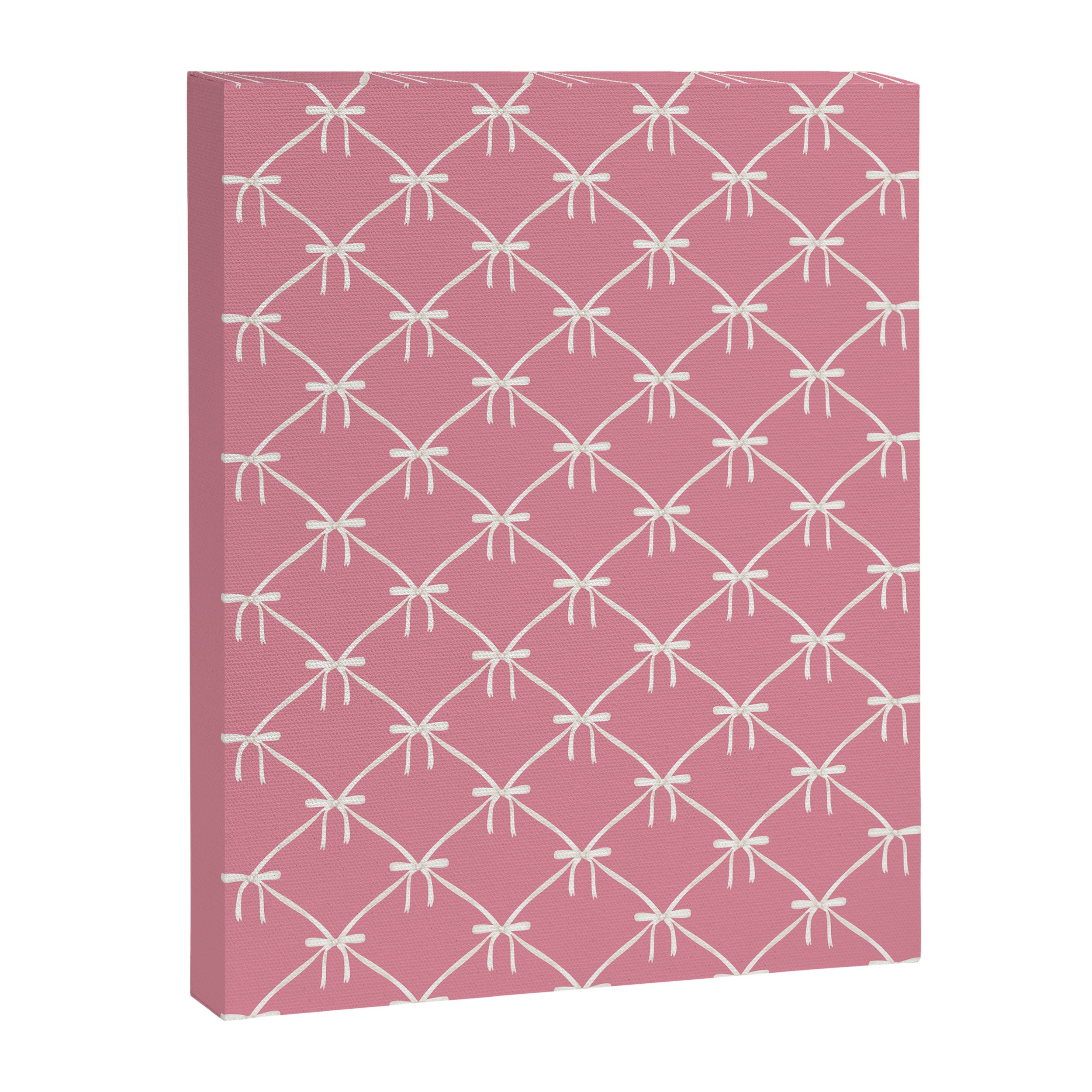 Bows & Ribbons Pattern LI 90s Bubblegum Pink Canvas Print Gallery Image 8