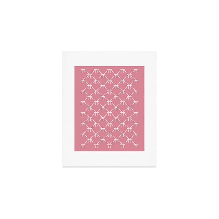Bows & Ribbons Pattern LI 90s Bubblegum Pink Art Print Gallery Image 1