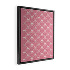 Bows & Ribbons Pattern LI 90s Bubblegum Pink Framed Canvas Print Gallery Image 2