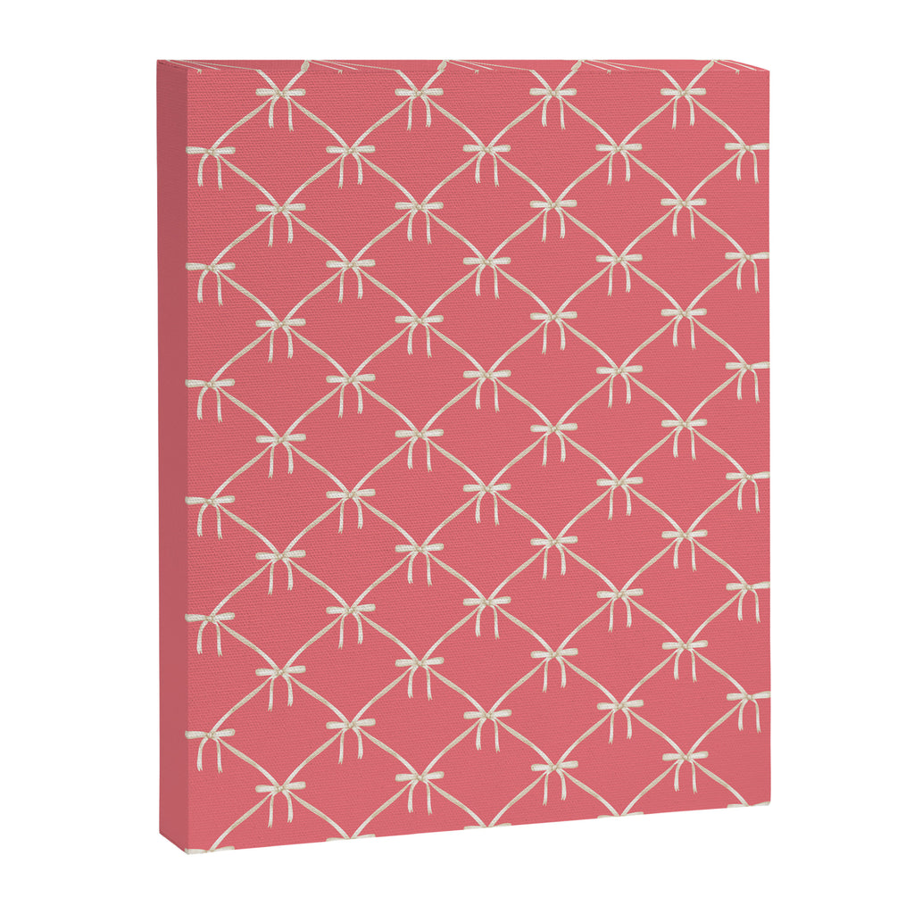 Bows & Ribbons Pattern LII Coral Pink Canvas Print Gallery Image 8
