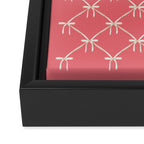 Bows & Ribbons Pattern LII Coral Pink Framed Canvas Print Gallery Image 3
