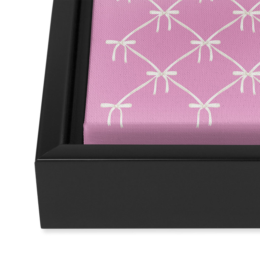 Bows & Ribbons Pattern LIII Y2K Fuchsia Pink Framed Canvas Print Gallery Image 3
