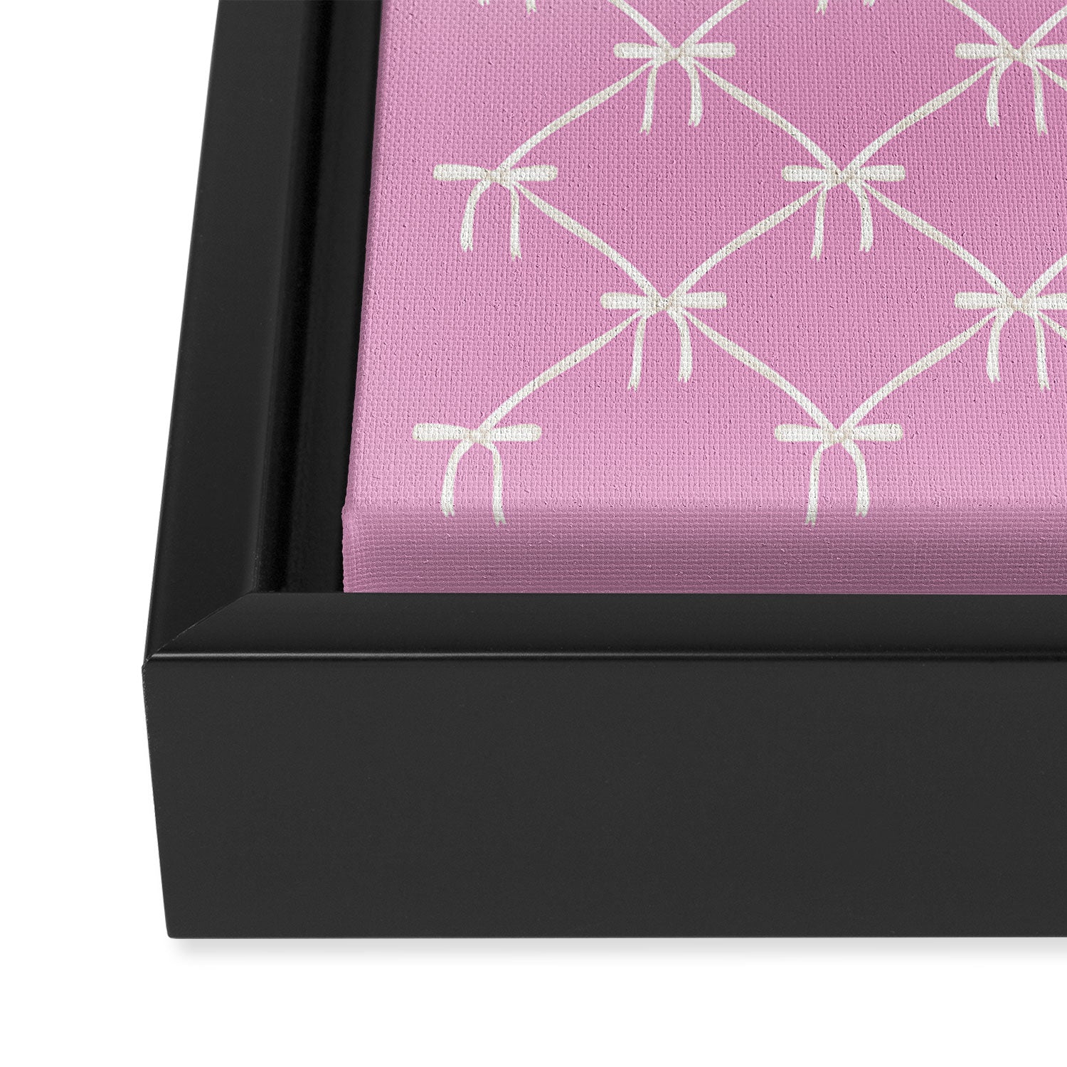 Bows & Ribbons Pattern LIII Y2K Fuchsia Pink Framed Canvas Print Gallery Image 3