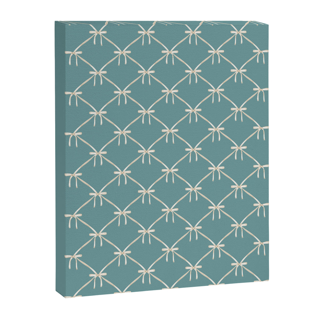 Bows & Ribbons Pattern LIV Teal Green Canvas Print Gallery Image 8