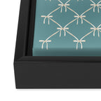 Bows & Ribbons Pattern LIV Teal Green Framed Canvas Print Gallery Image 3