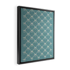 Bows & Ribbons Pattern LIV Teal Green Framed Canvas Print Gallery Image 2