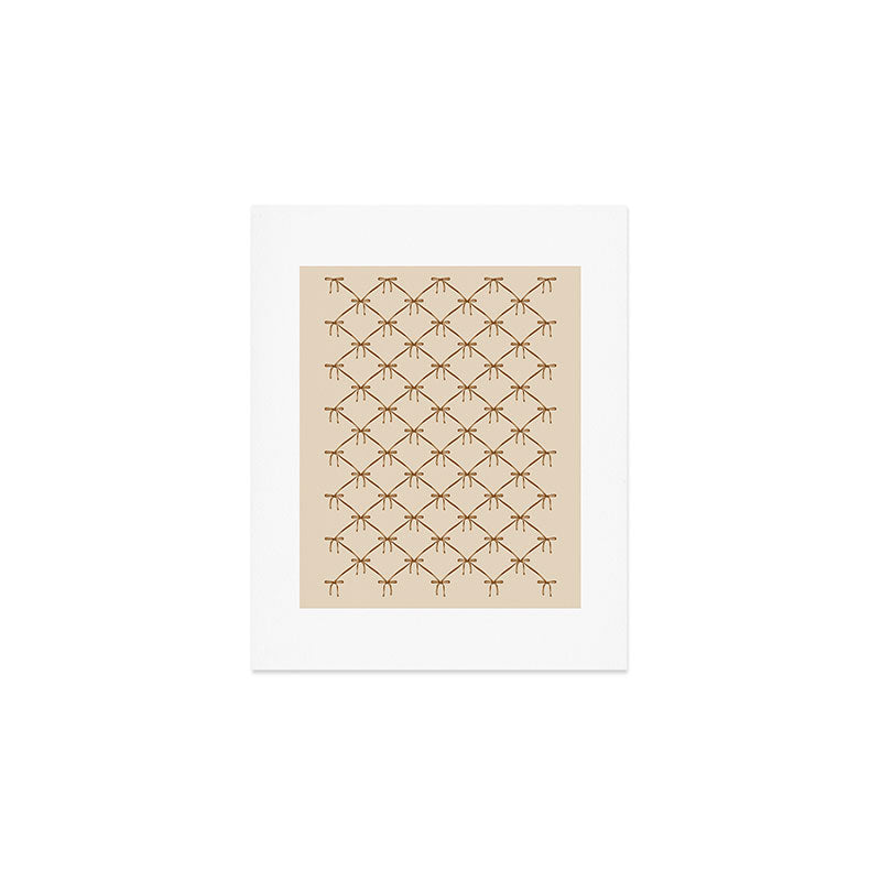 Bows & Ribbons Pattern LVI Neutral Beige Art Print Gallery Image 1